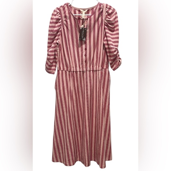 Matilda Jane Red and White Heart to Hear Puff Sleeve A-Line Sundress NWT Size M - Picture 3 of 6